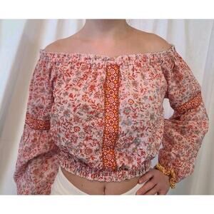 Poupette St Barth Womens Pink Magnolia Nana Floral Crop Top Medium